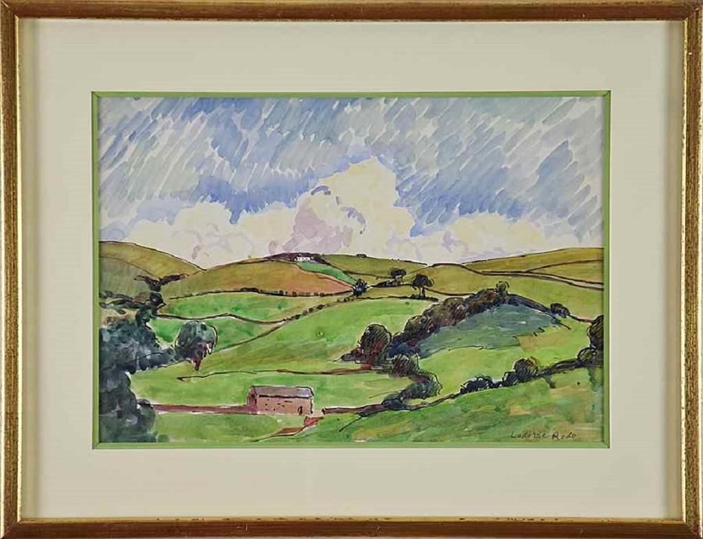 Paysage, acquerello su carta di Ludovic-Rodo Pissarro, 1920 ca. in vendita 1