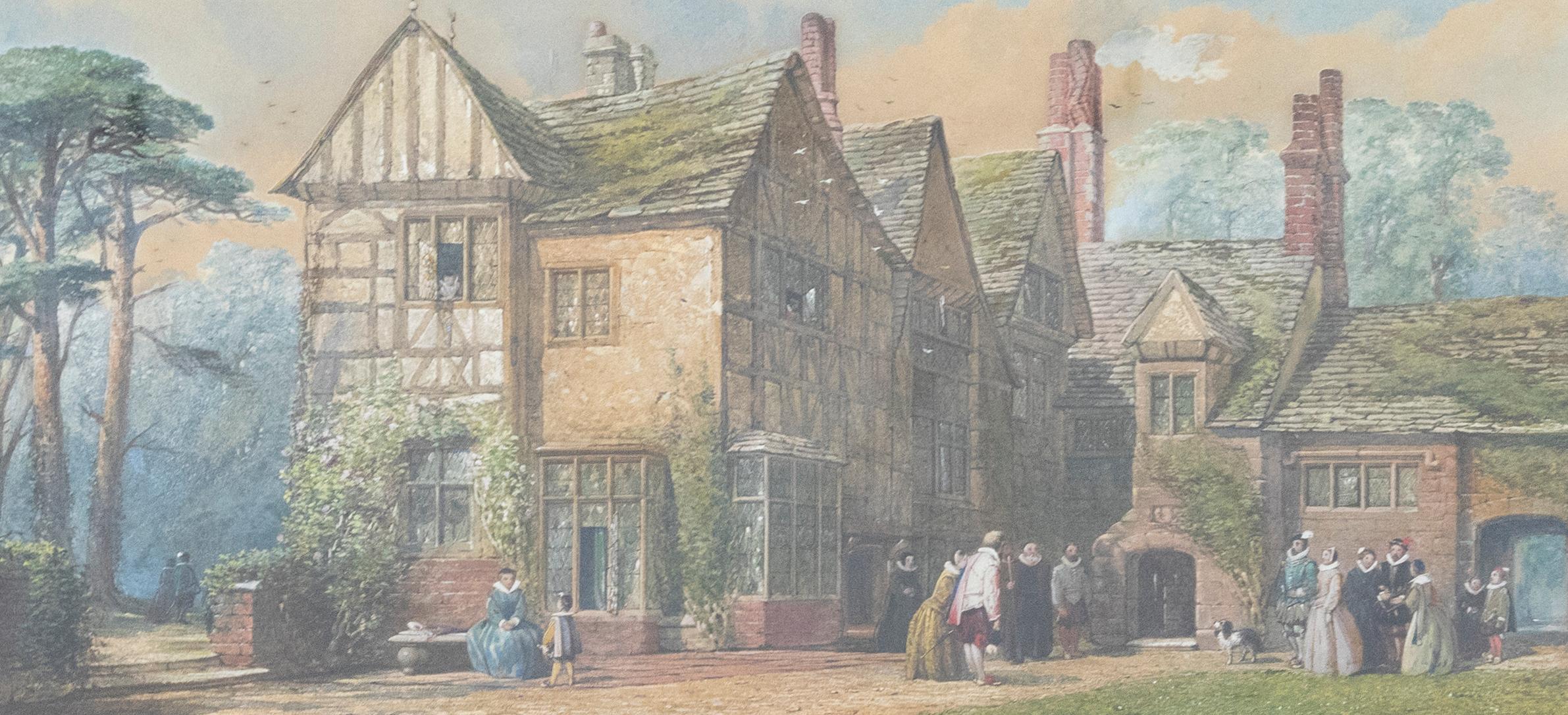 John Edmund Buckley (fl.1843-1861) - Framed Watercolour, Tudor Wedding Party For Sale 1