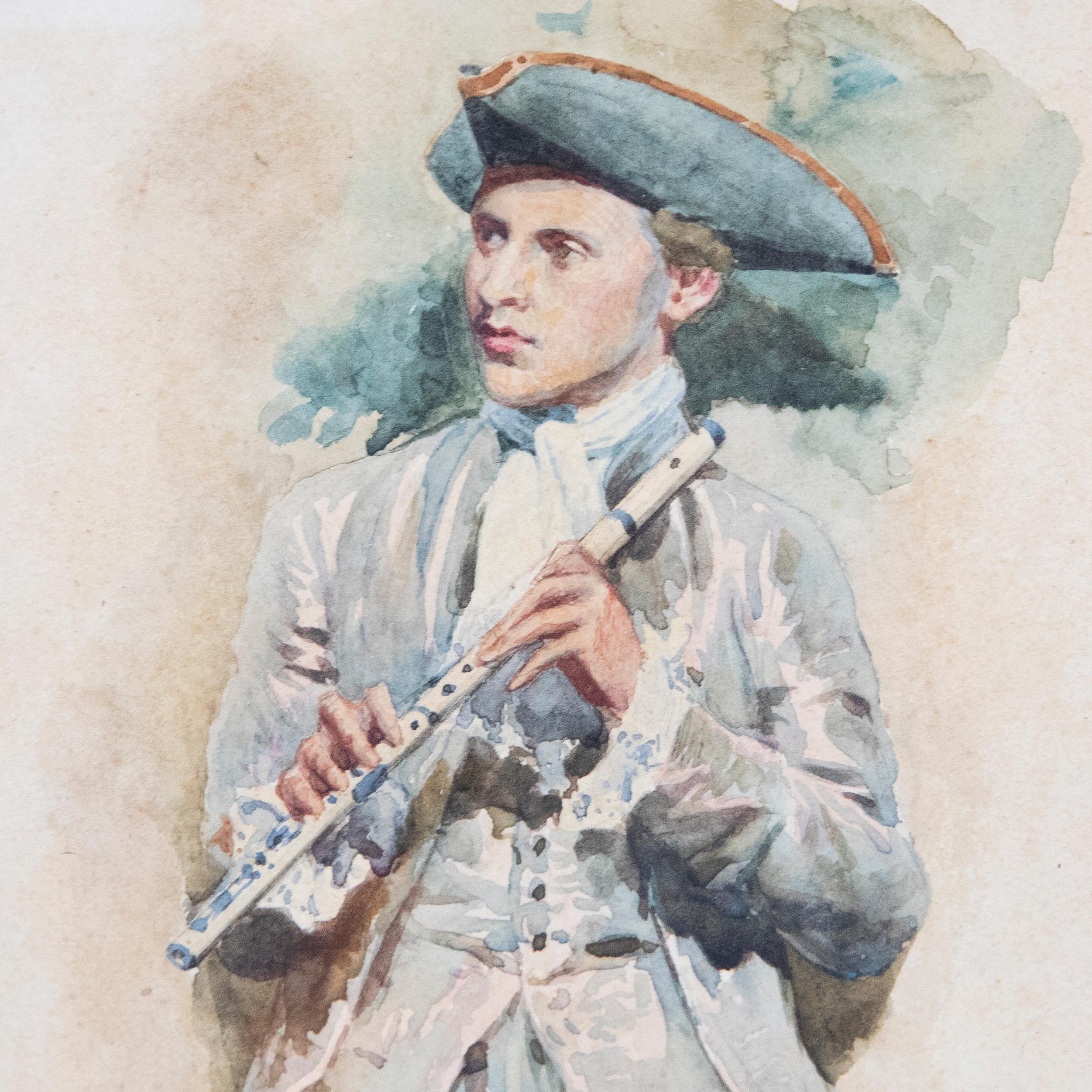 Aquarelle de 1895 - Le joueur de flûte 1