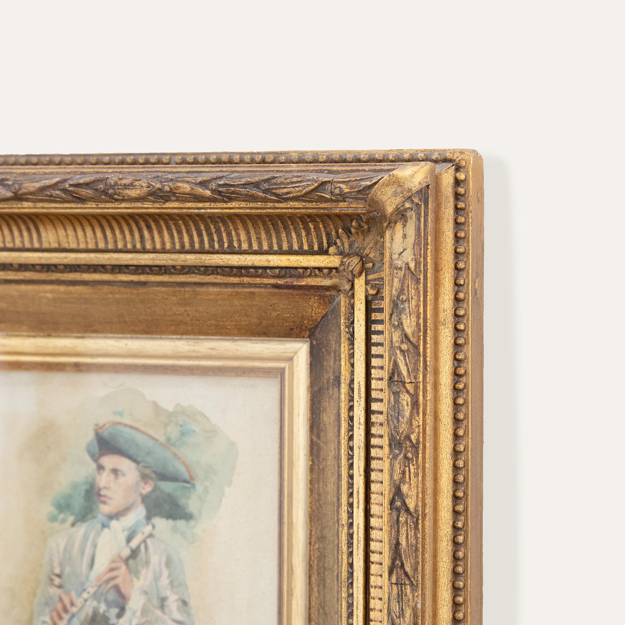 Aquarelle de 1895 - Le joueur de flûte 2