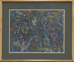 Helen Steinthal (1911-1991) - 20th Century Watercolour, Faces in Foliage
