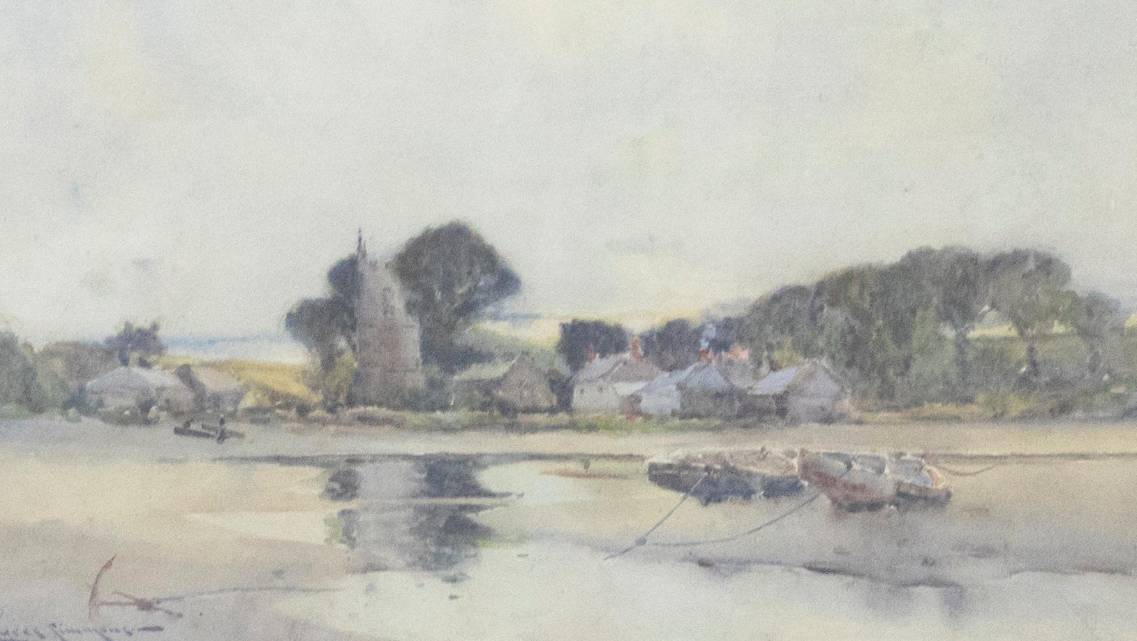 Eyres Simmons (1872-1955) - Acuarela, Playa en el estuario en venta 1