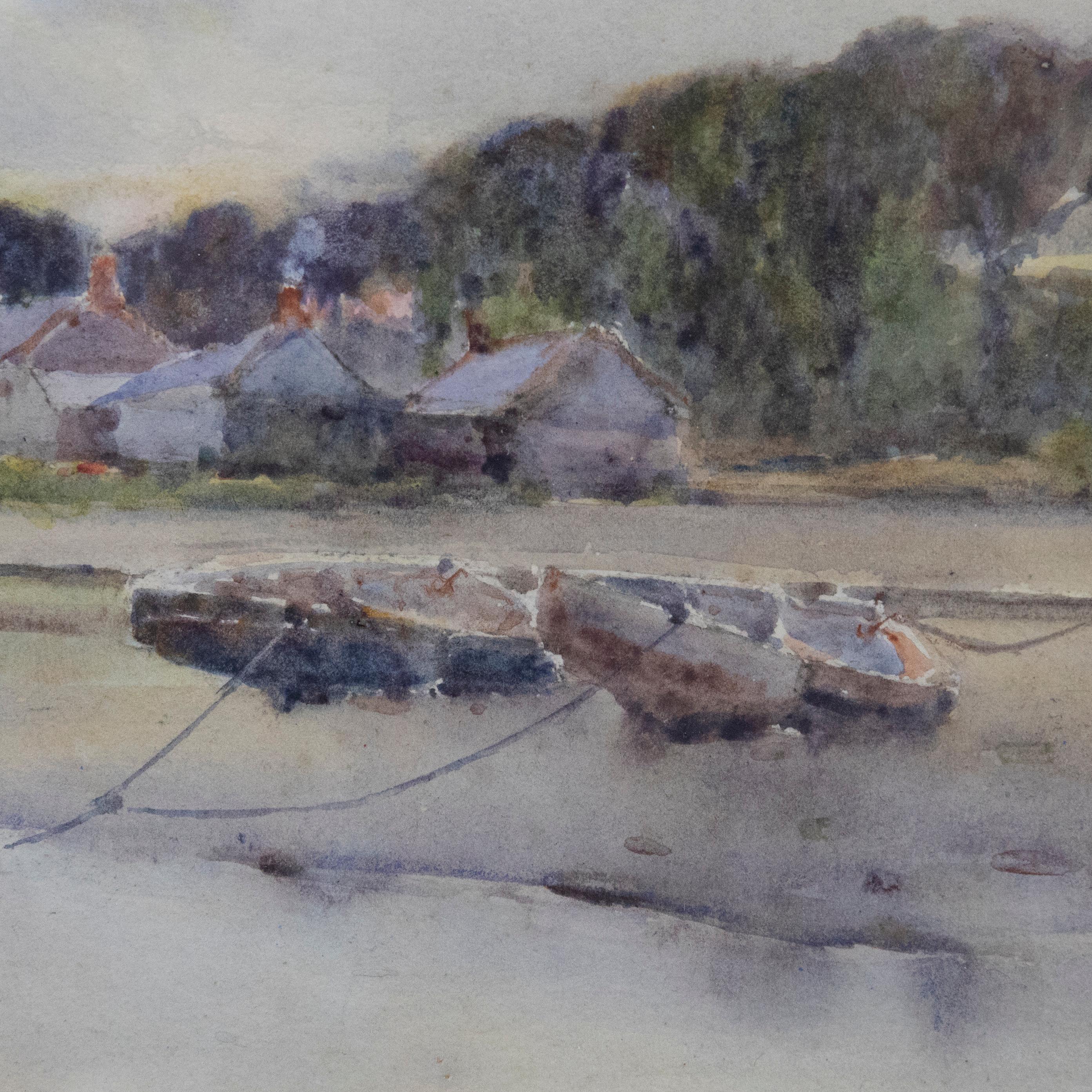 Eyres Simmons (1872-1955) - Acuarela, Playa en el estuario en venta 3