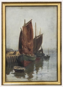 Framed Early 20th Century Watercolour, Herring Boats