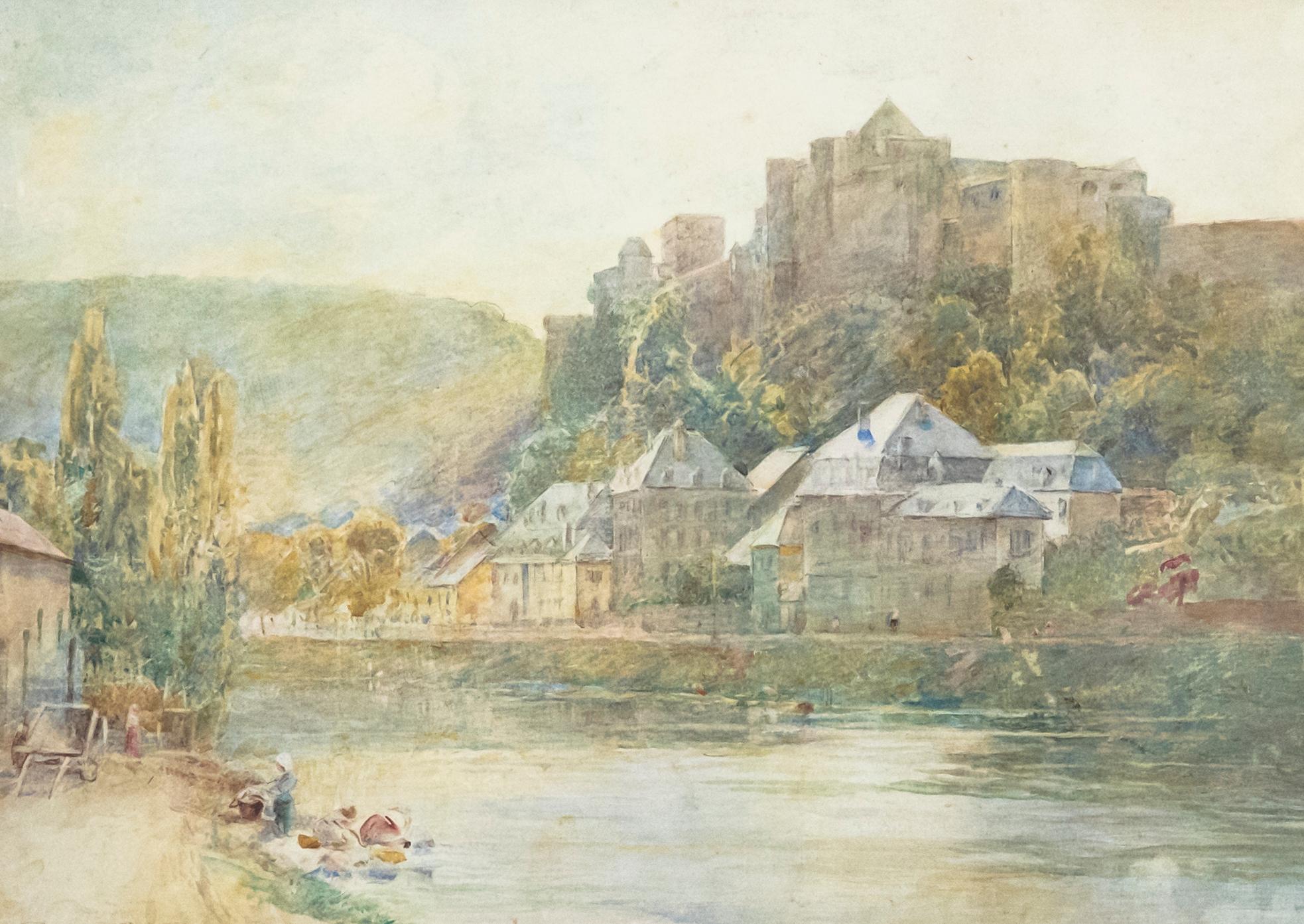 JP - 1906 Watercolour, The Castle of Godfrey of Bouillon - Art by Unknown