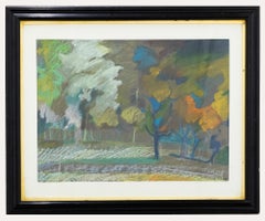 M. A. Waters - framed Mid 20th Century Mixed Media, Parkland Trees