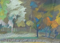 M. A. Waters - framed Mid 20th Century Mixed Media, Parkland Trees