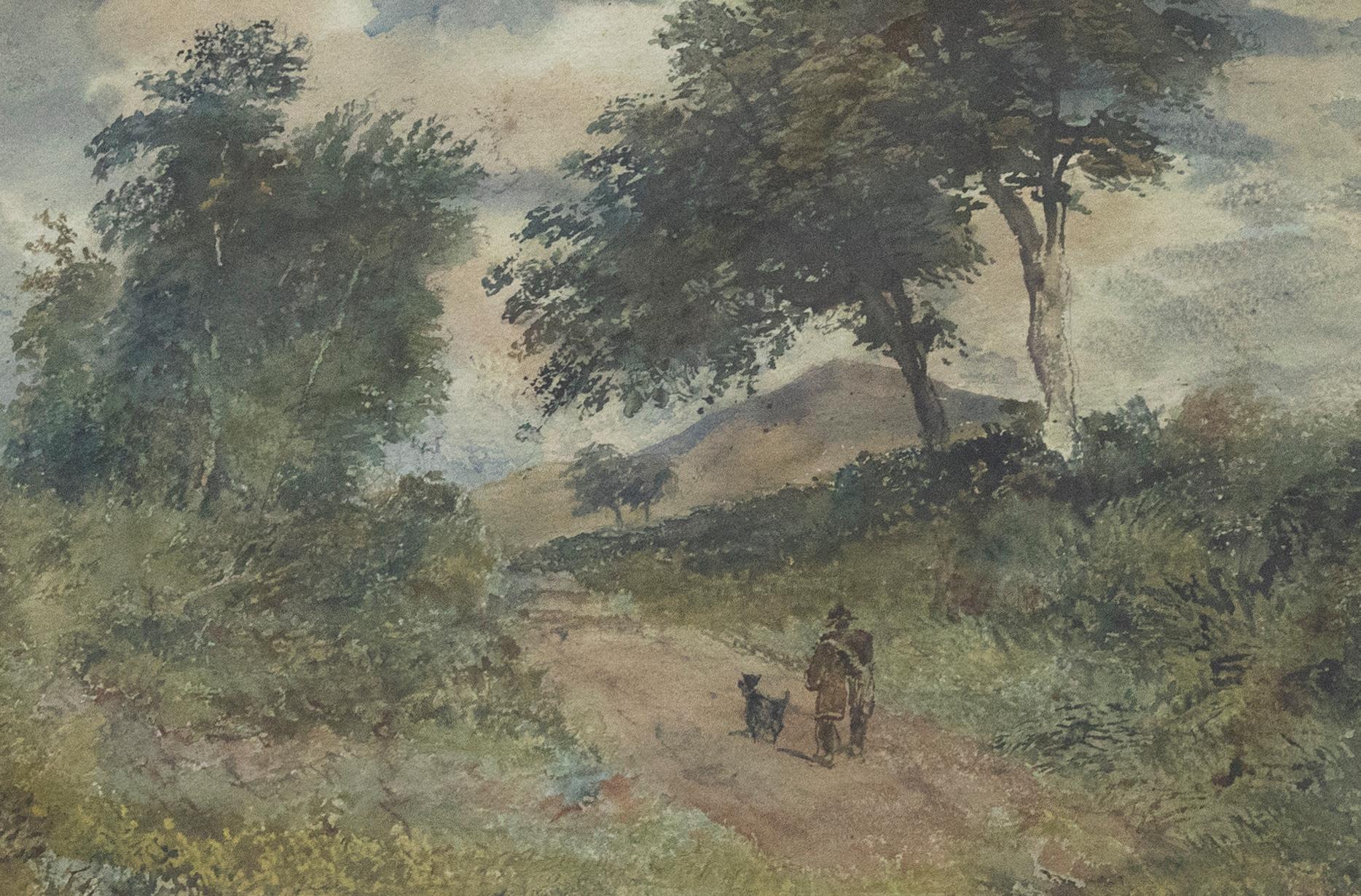 Mid 20th Century Watercolour - Ruthin Landscape, Wales - Art by Unknown