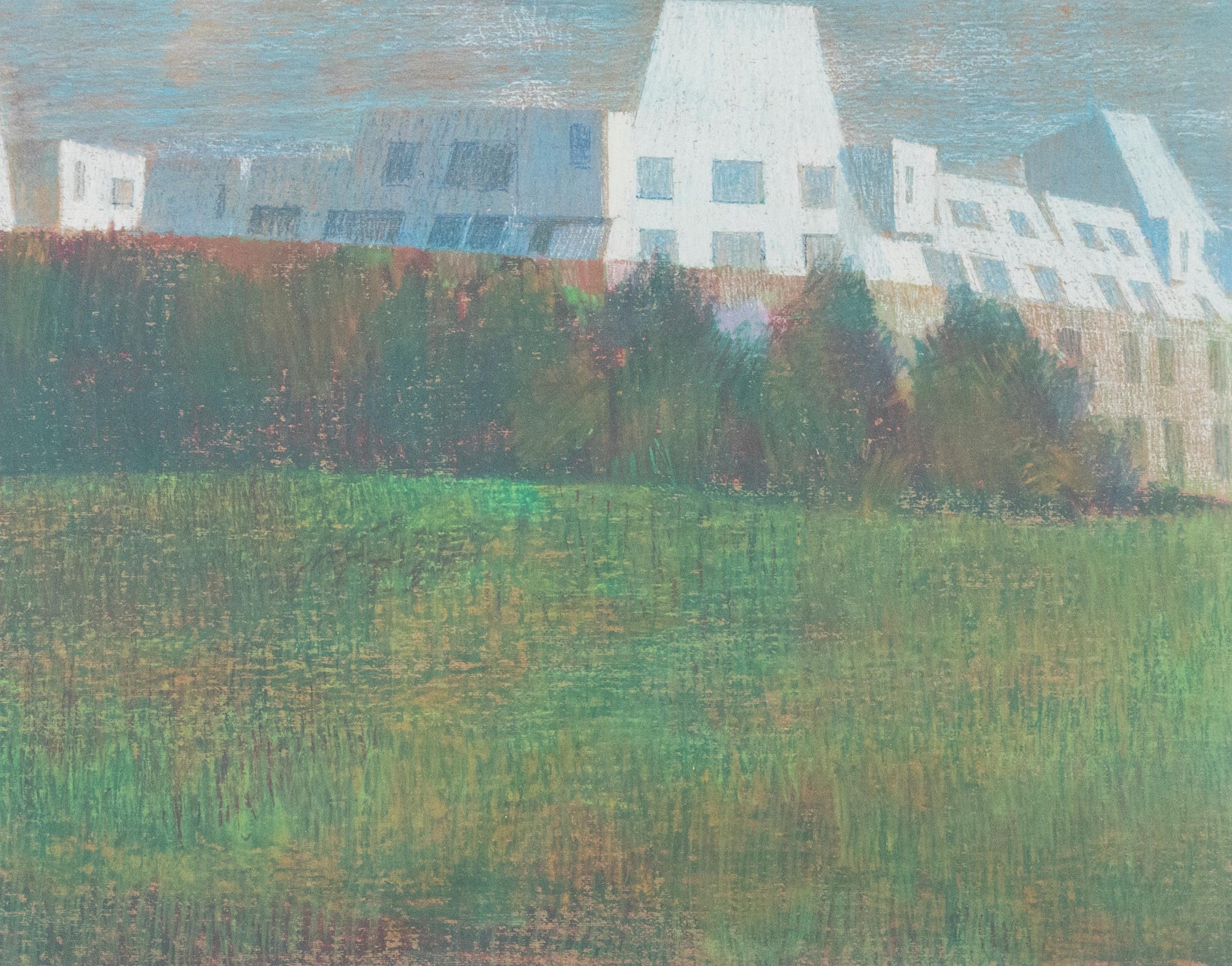 Ewart Johns (1923-2013) - c.1981 Pastel, Grizedale College from Fields For Sale 1