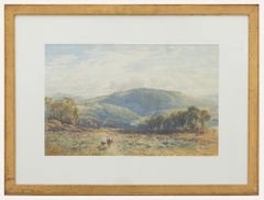 John Mogford RA (1821-1885) - Acuarela enmarcada, Paseando con el perro