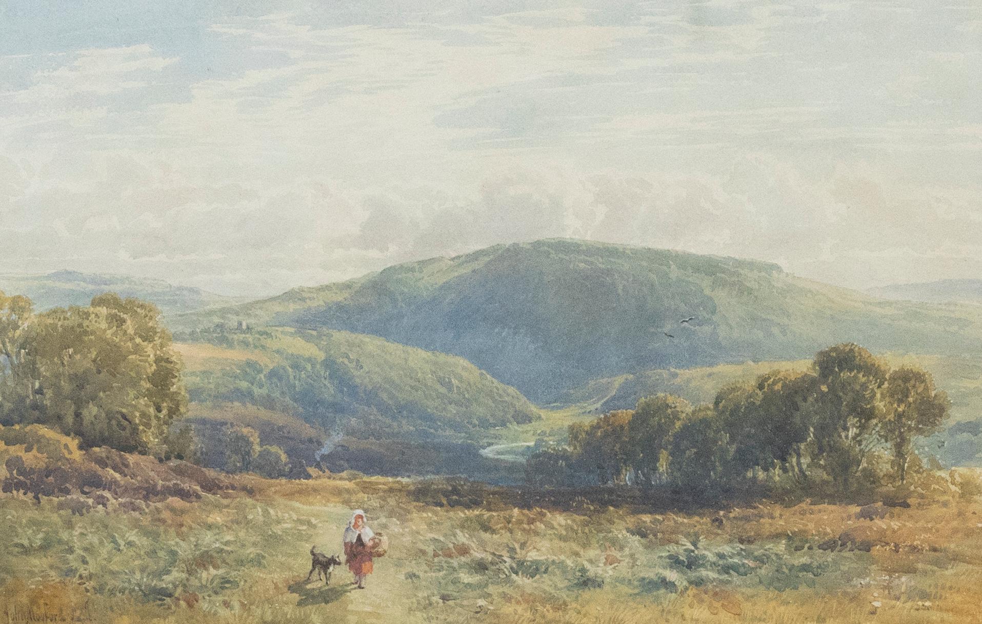 John Mogford RA (1821-1885) - Framed Watercolour, Walking with the Dog For Sale 1