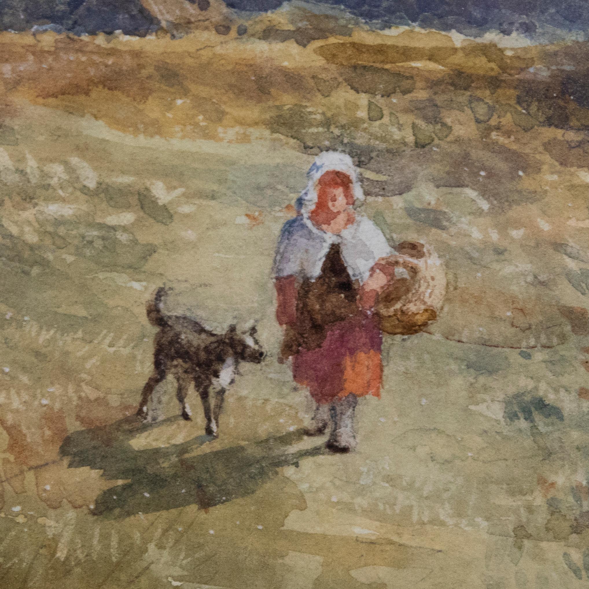 John Mogford RA (1821-1885) - Framed Watercolour, Walking with the Dog For Sale 3