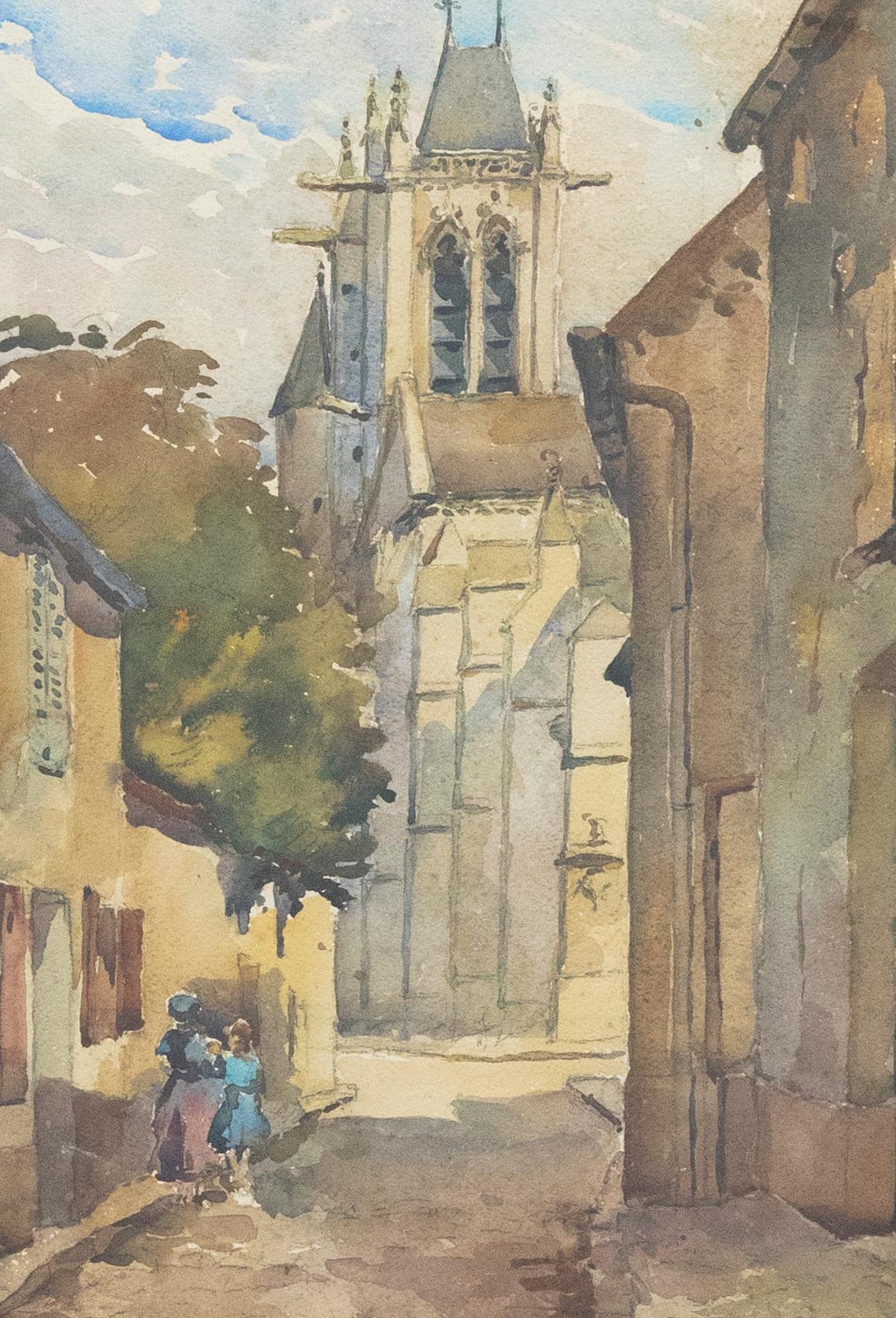 Continental School Early 20th Century Watercolour - Walking to The Church - Art by Unknown