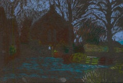 Cynthia Wand RSW (1927-2012) – gerahmte, pastellfarbene Carnbee Church aus dem 20. Jahrhundert