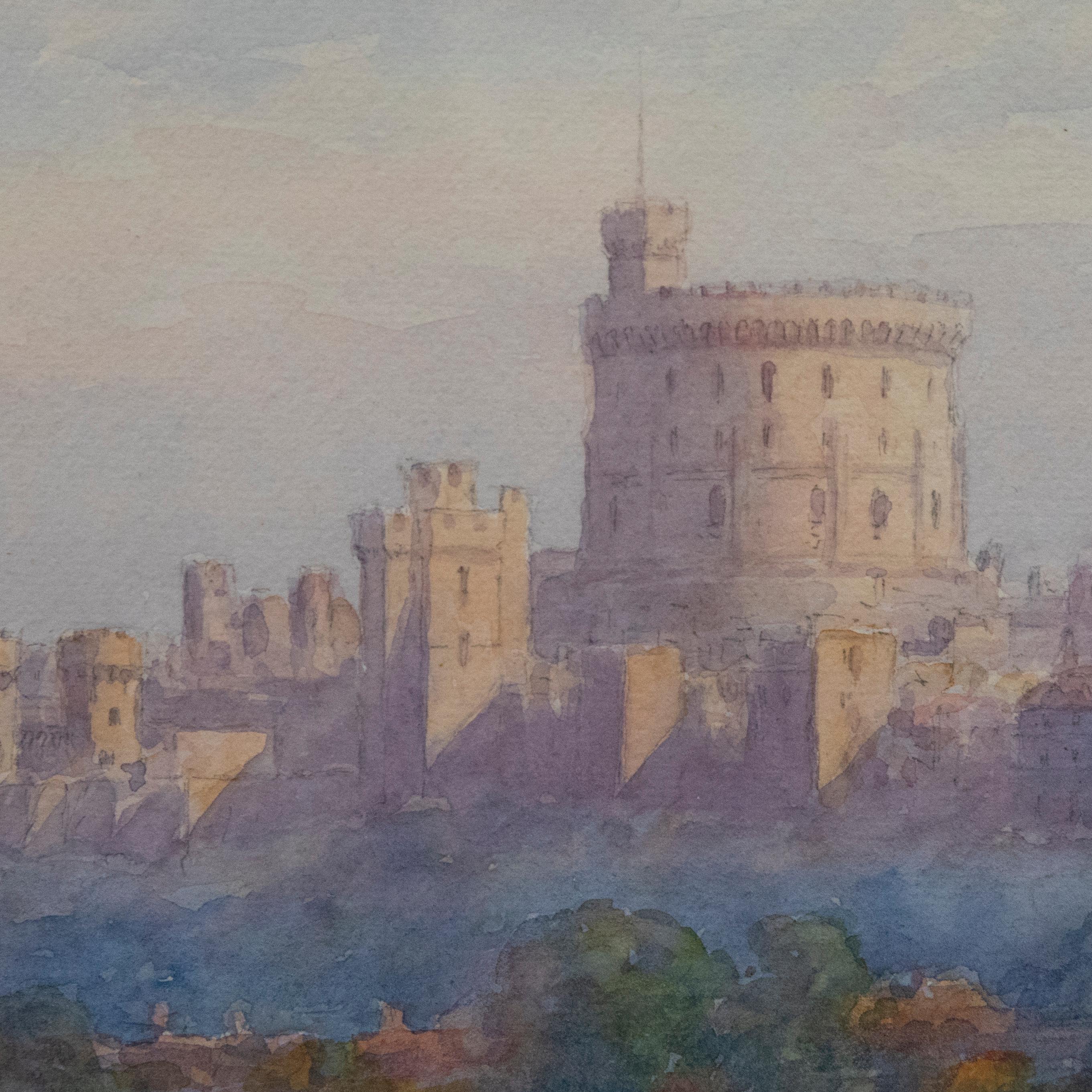 Edward Mills (fl. 1876-1918) – Aquarell des frühen 20. Jahrhunderts, Schloss Windsor im Angebot 1