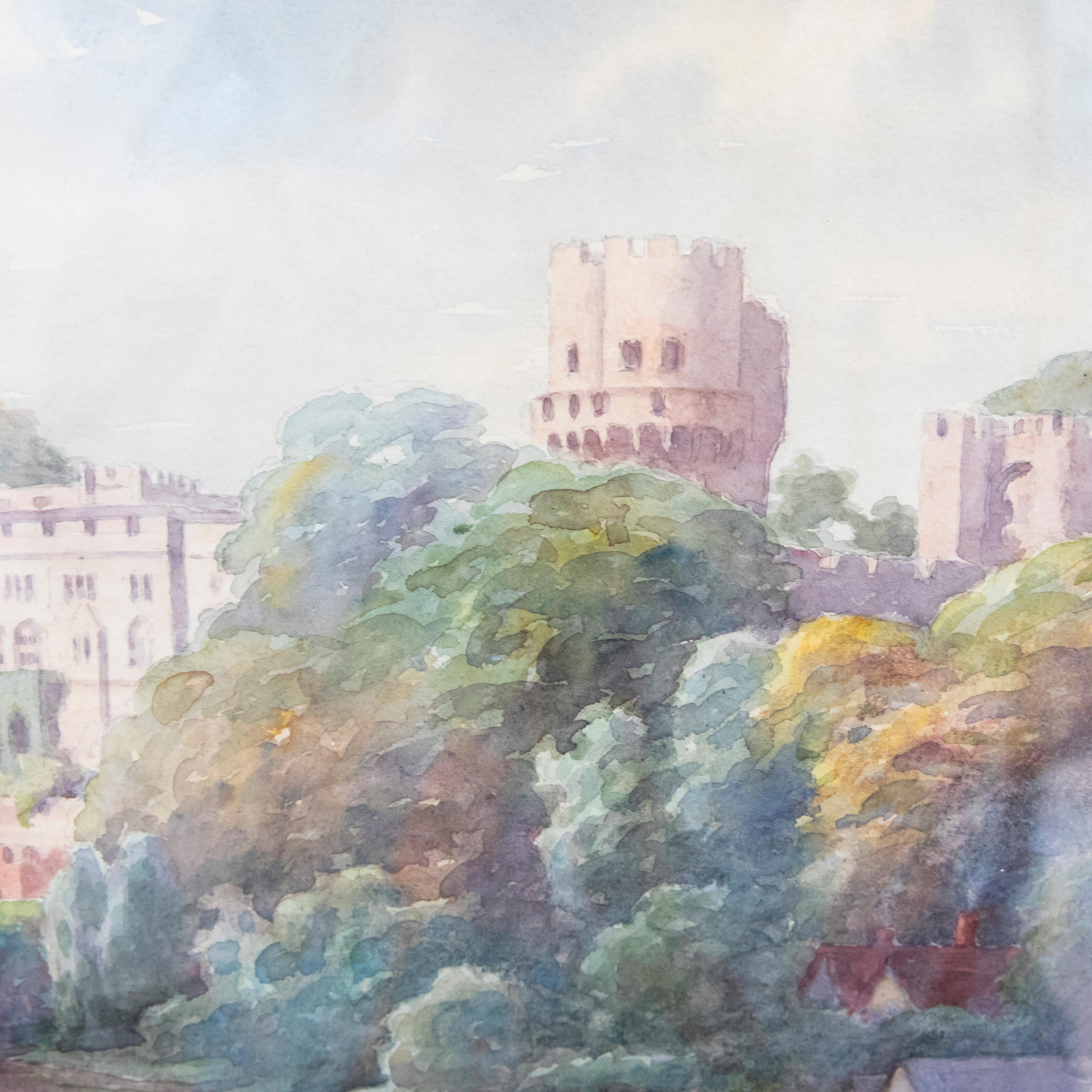 Edward Mills (fl. 1876-1918) - Early 20th Century Watercolour, Warwick Castle For Sale 1