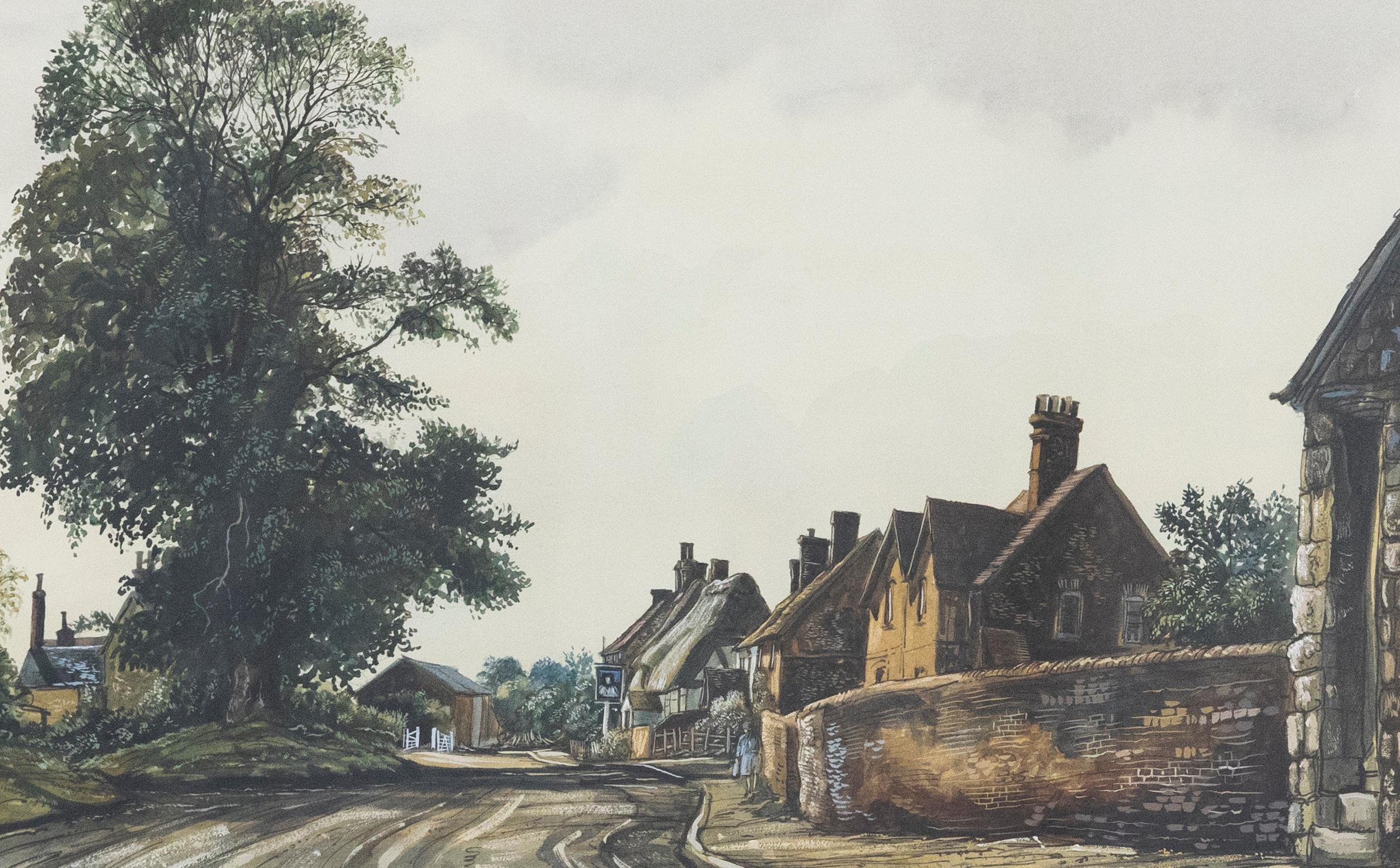 Edward Stamp (b.1939) - Framed 1974 Watercolour, Rural Street Scene - Art by Unknown
