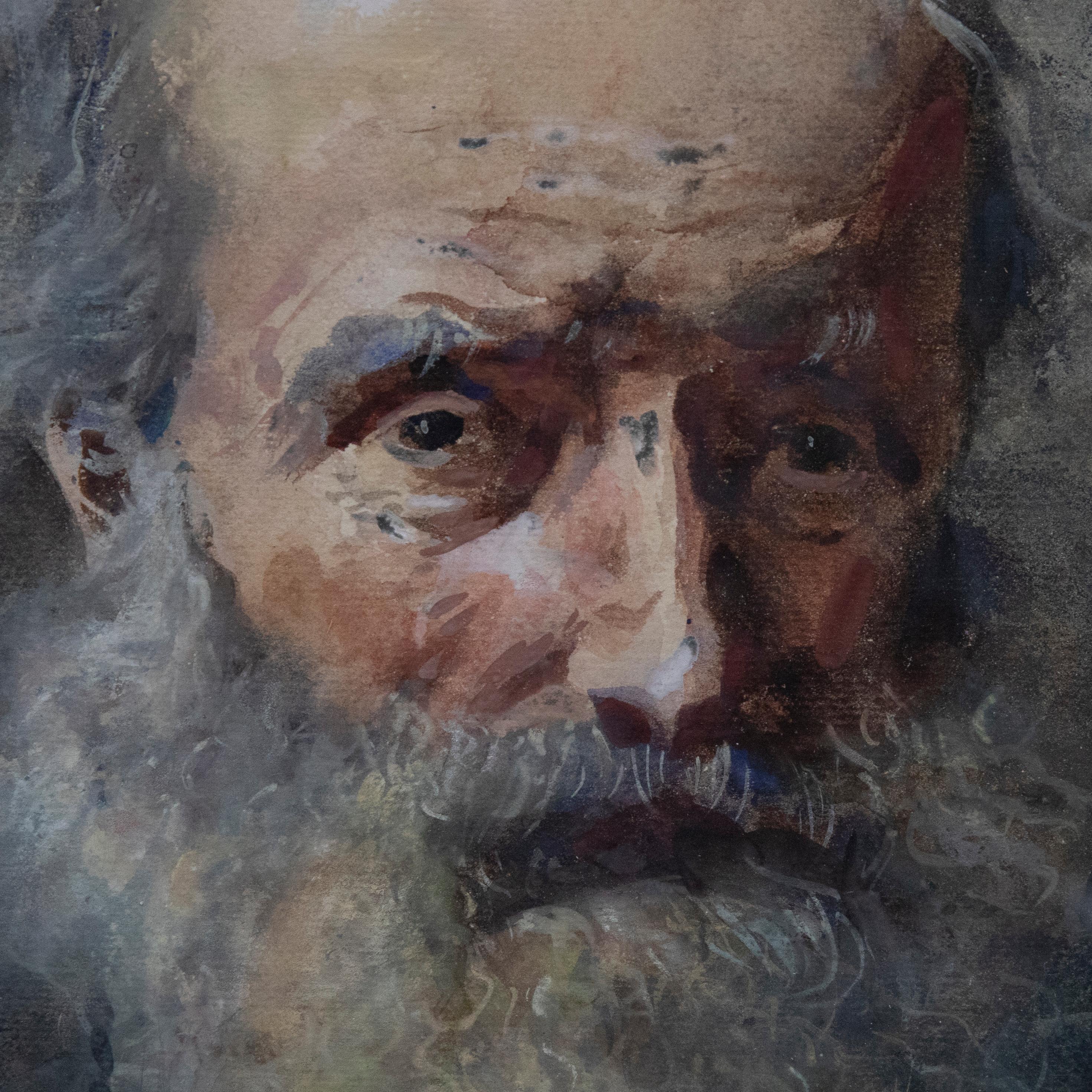  C. Ondano - 1907 Watercolour, portrait of a Bearded Gentleman - Art by Unknown