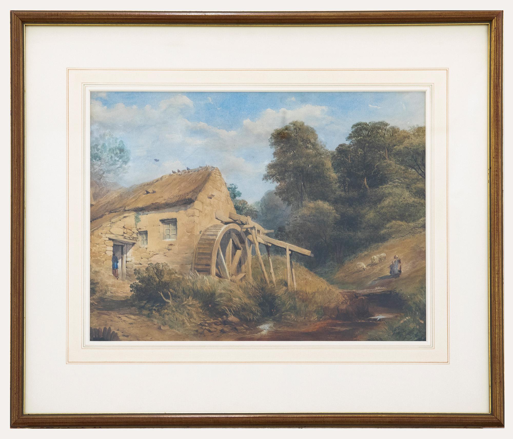 Unknown Landscape Art - Mid 19th Century Watercolour, An Overshot Mill