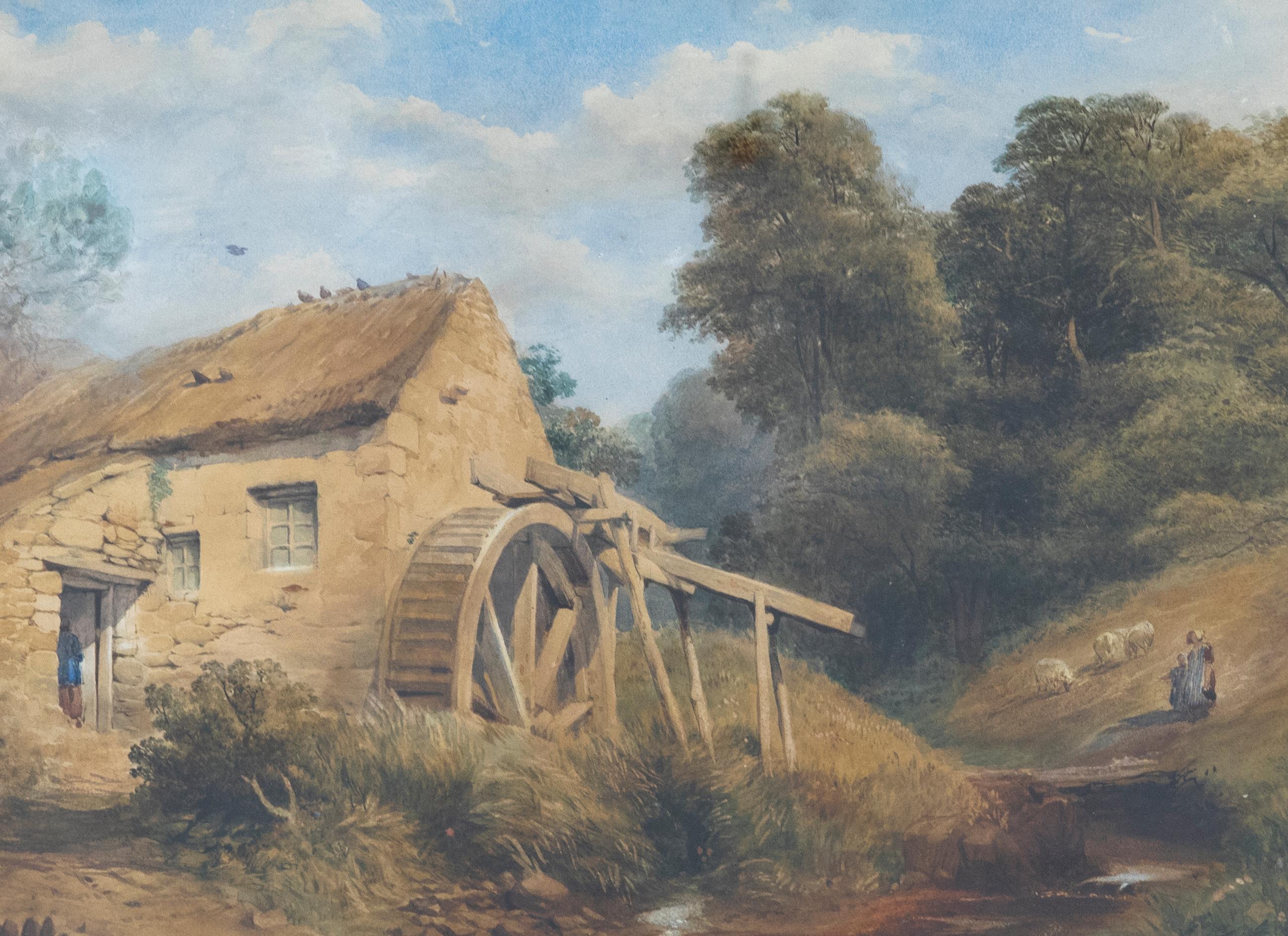 Mid 19th Century Watercolour, An Overshot Mill - Art by Unknown