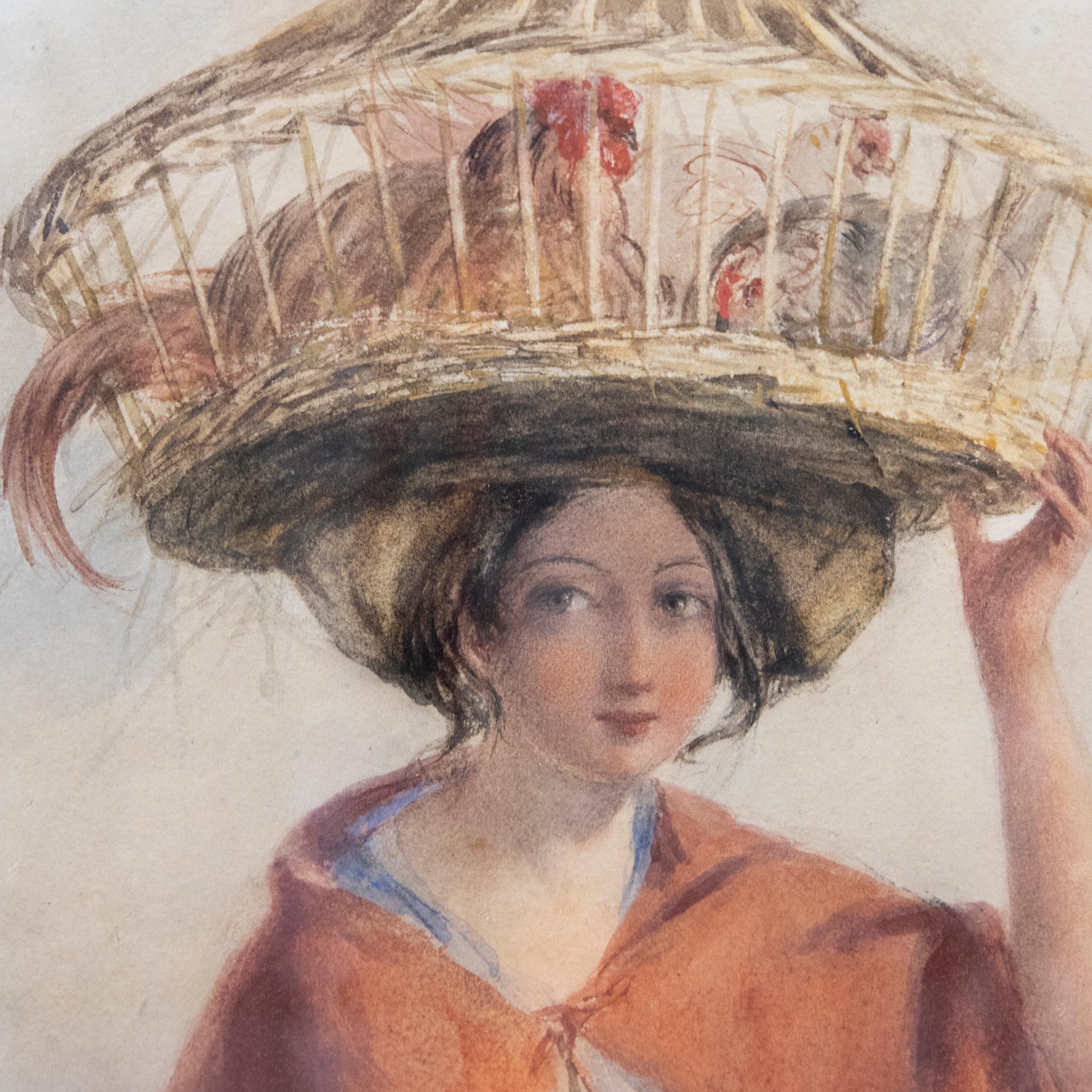 Paul Falconer Poole (1807-1879) - Acuarela, Viajando al mercado 4