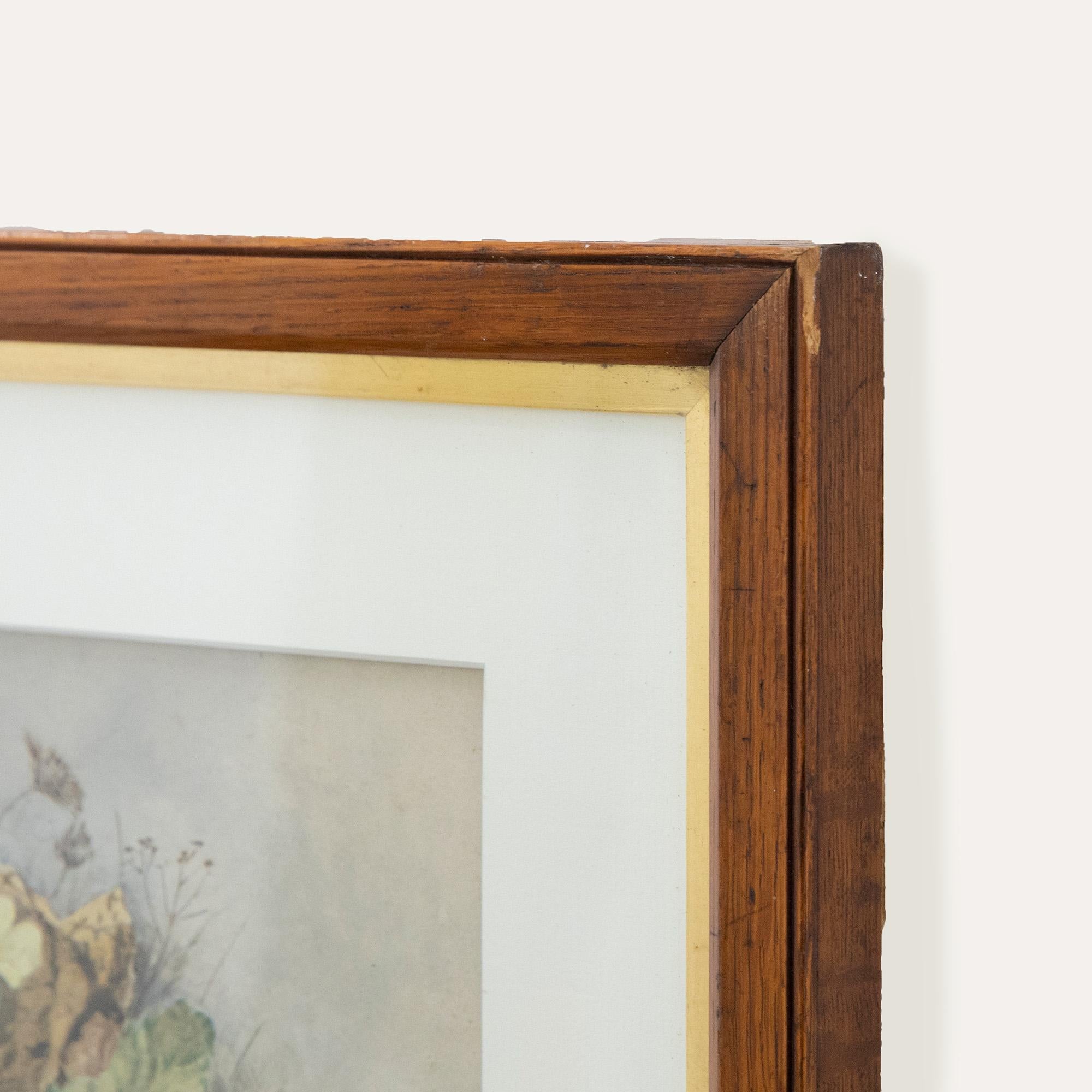 Gerahmtes Aquarell des späten 19. Jahrhunderts – Wild Primrose im Angebot 2