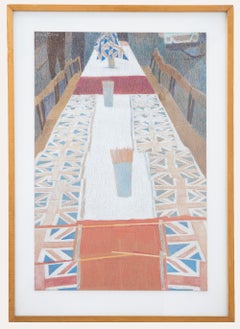 Retro Ewart Johns (1923-2013) - 1977 Pastel, Jubilee Tea Table