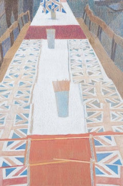 Ewart Johns (1923-2013) - 1977 Pastel, Jubilee Tea Table