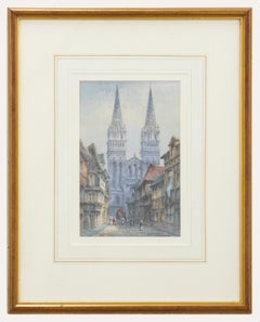 William H. Wallis – Gerahmtes Aquarell des späten 19. Jahrhunderts, Quimper, Bretagne