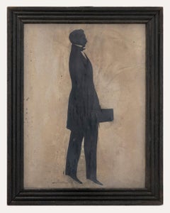 Volle Länge  Frühes 19. Jahrhundert Cut Paper Silhouette - Gut gekleideter Mann