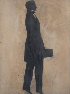 Full Length  Early 19th Century Cut Paper Silhouette - Well Dressed Man