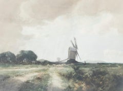 William Tatton Winter RBA (1855-1928) - Watercolour, Grazing by the Windmill