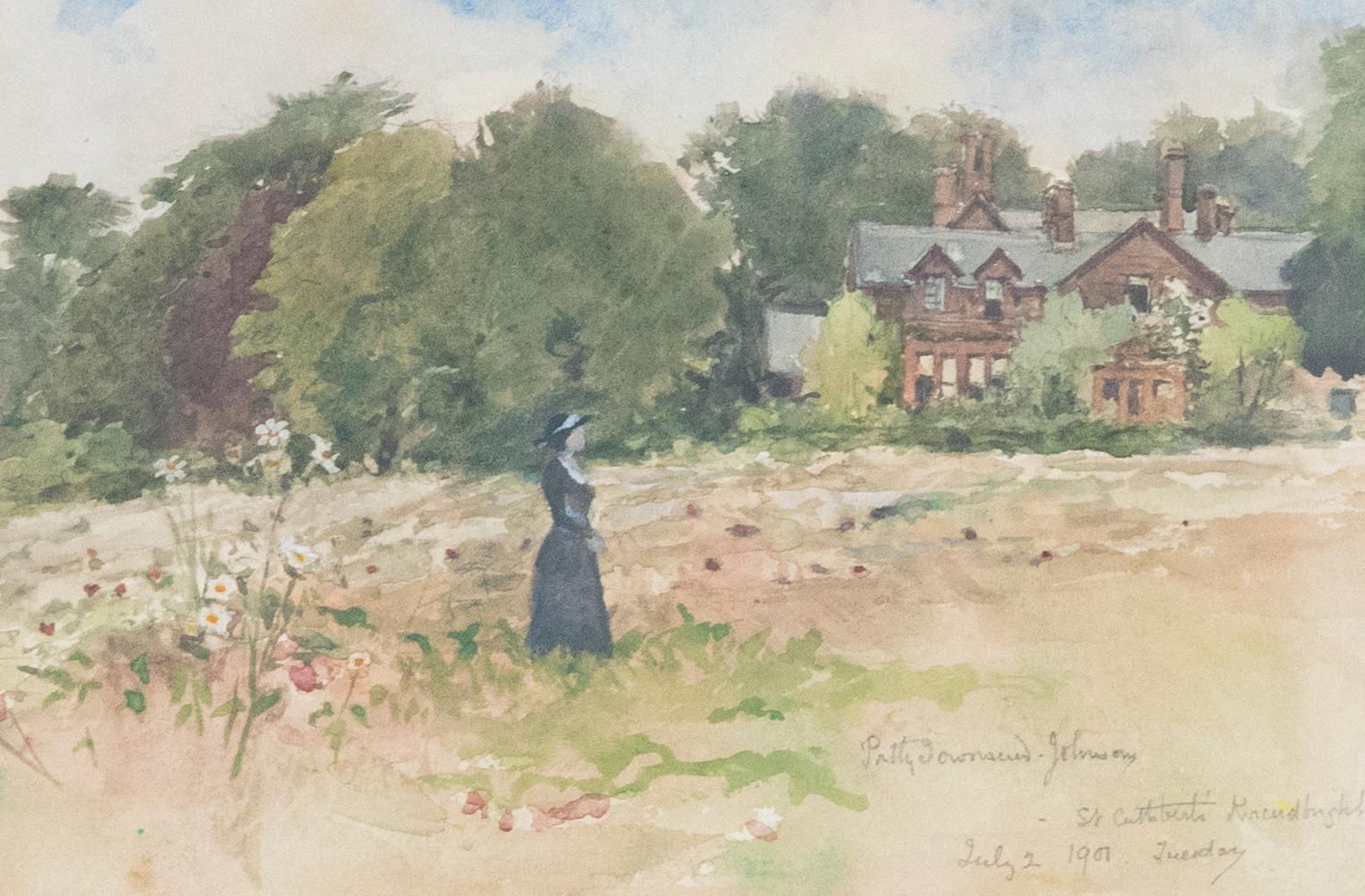 Patty Townsend-Johnson (1845-1907) - Framed Watercolour, St. Cuthbert's For Sale 1