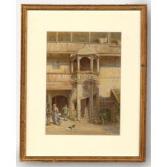 Thomas Robert Macquoid (1820-1912) - 1892 Acuarela, Kutscherhof, Núremberg
