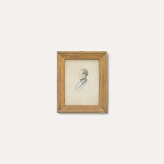 19th Century Watercolour - Man In A Green Cravat