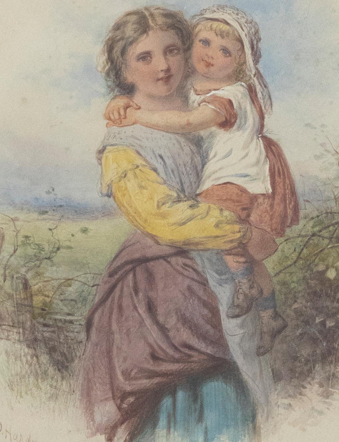 David Hardy (act.1835-1870) - 1868 Watercolour, Sisters For Sale 1