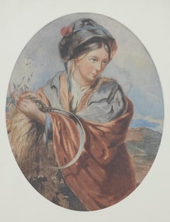 English School Mid 19th Century Watercolour - The Field Worker