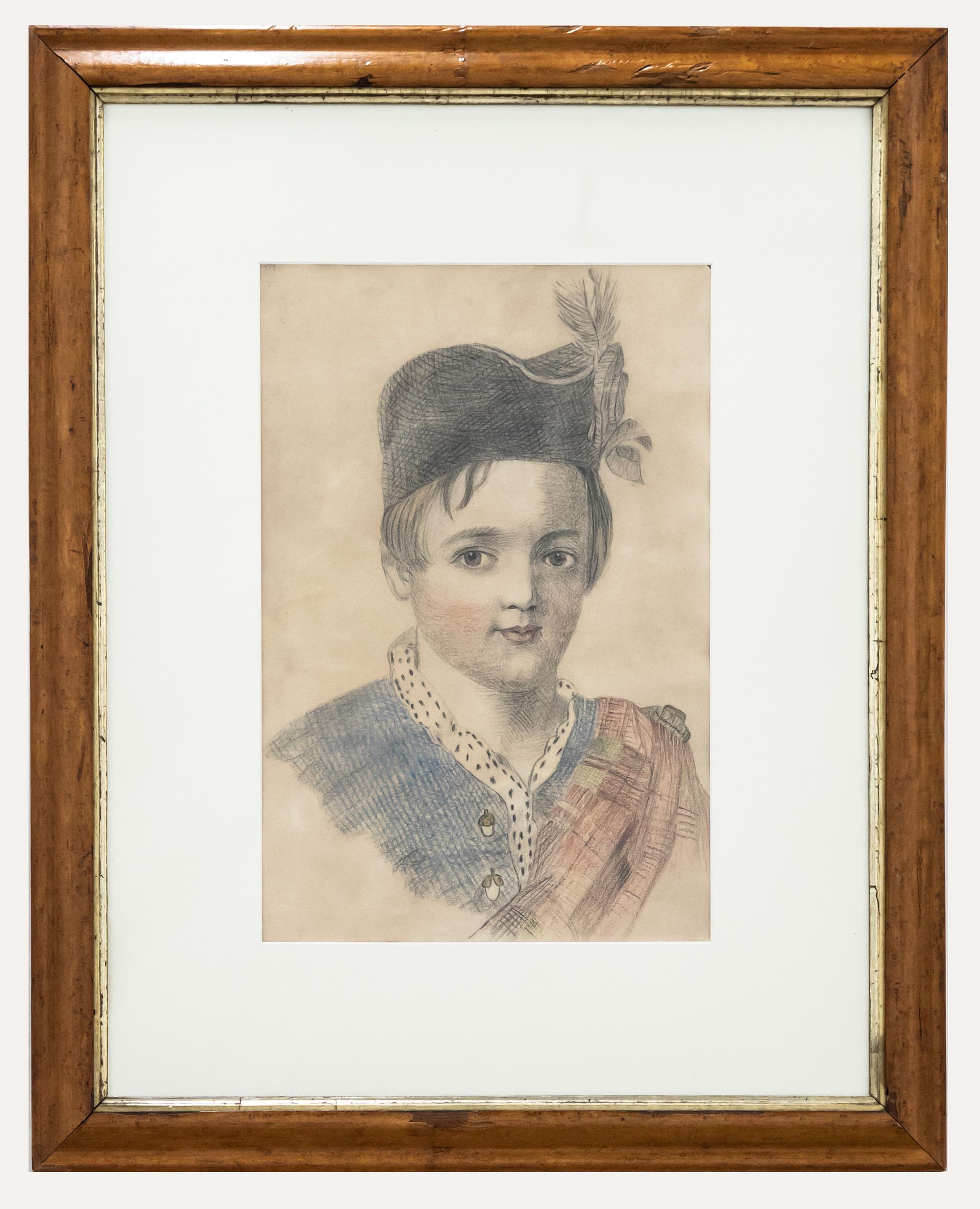 Unknown Portrait - Early 20th Century Pastel - Scottish Boy