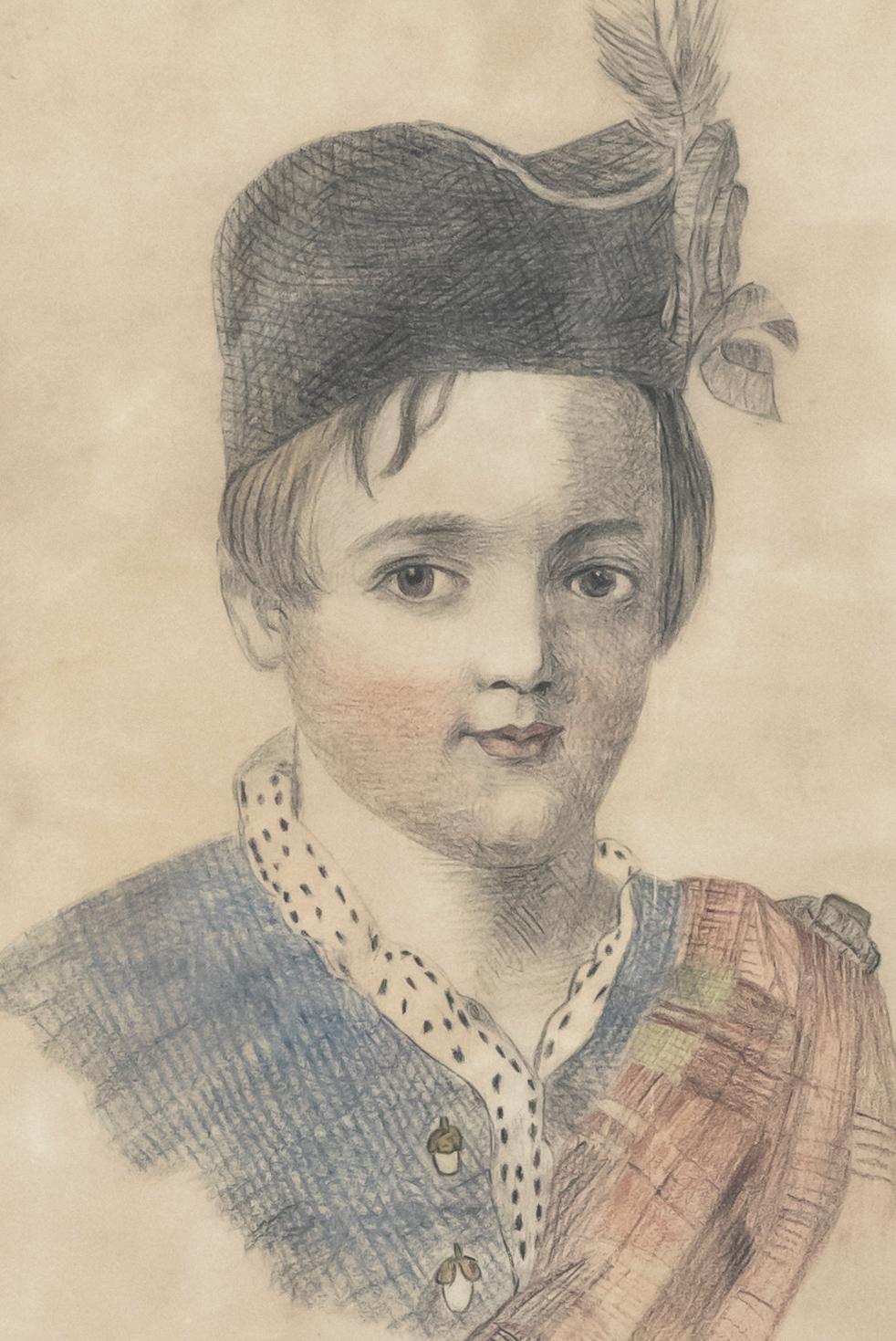 Early 20th Century Pastel - Scottish Boy - Art by Unknown