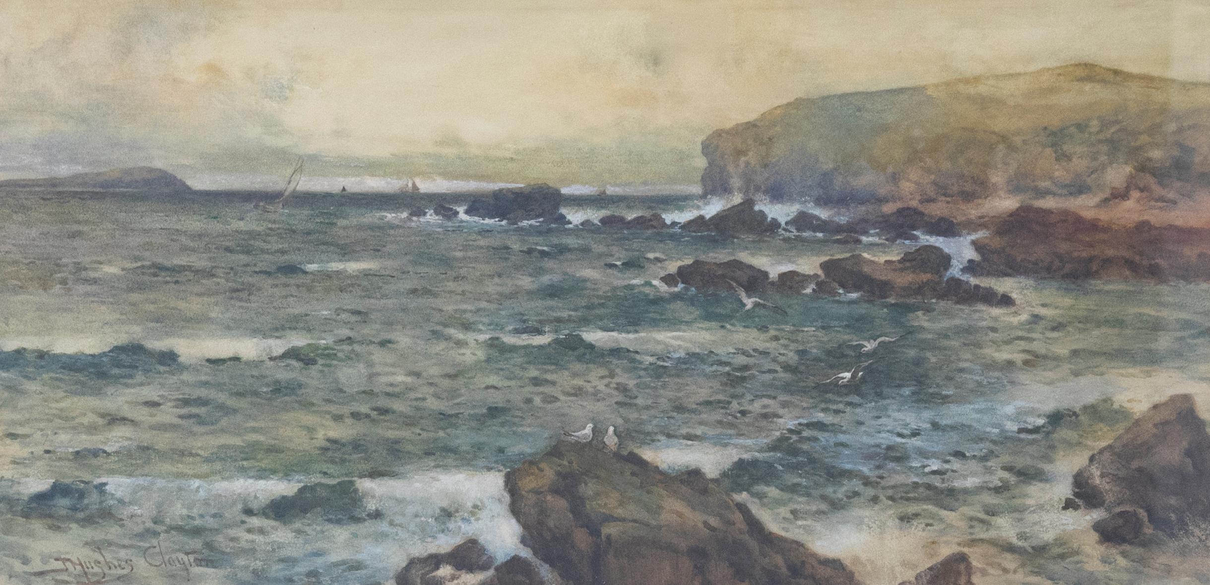 Joseph H. Clayton (fl.1891-1929) - Framed Watercolour, Sailing Round Headland - Art by Unknown