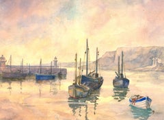 Jack Welbourne - 20th Century Watercolour, Fishing Boats Near St Ives