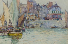 Robert McGown Coventry ARSA, RSW (1855-1914) - Watercolour, Scottish Harbour