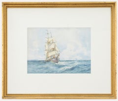 S McKinley (n.1920) - Acuarela enmarcada de mediados del siglo XX, Cruzando el mar