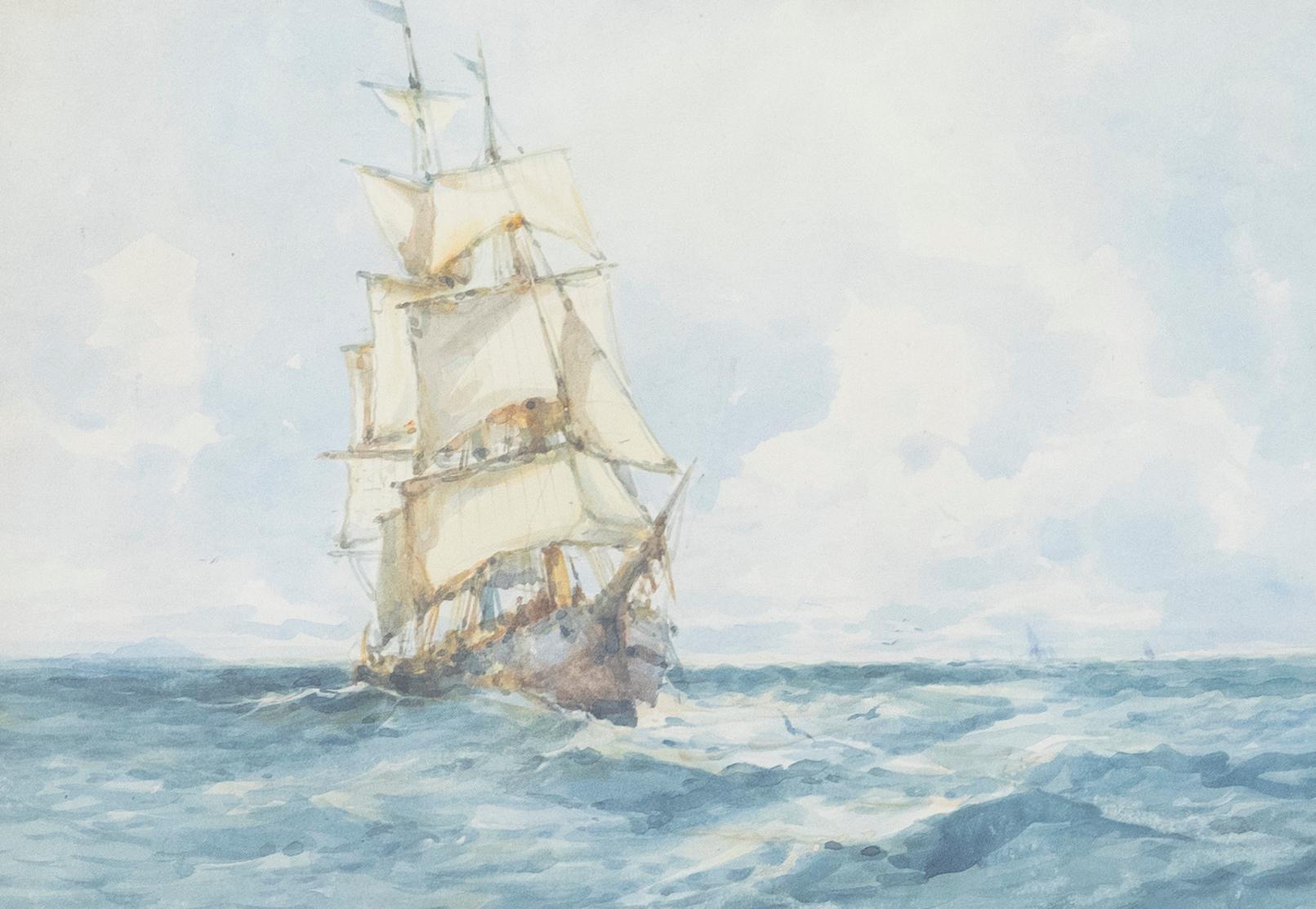 S McKinley (b.1920) - Framed Mid 20th Century Watercolour, Crossing the Sea - Art by Unknown