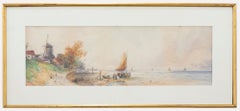 Gerahmtes Aquarell von Thomas Sidney aus dem frühen 20. Jahrhundert, Meereslandschaft vor Dordrecht