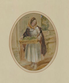 Late 19th Century Watercolour - The Watercress Seller