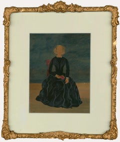 Antique J. Hyde - Framed 1851 Gouache, The Reader