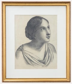 Early 19th Century Charcoal Drawing - Daydreaming