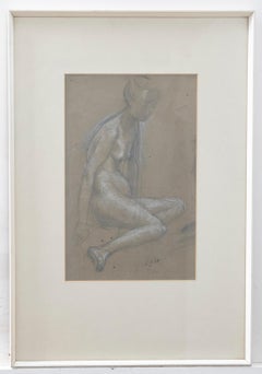 Ewart Johns (1923-2013) - 1958 Graphite Drawing, Sitting Female, Nude'