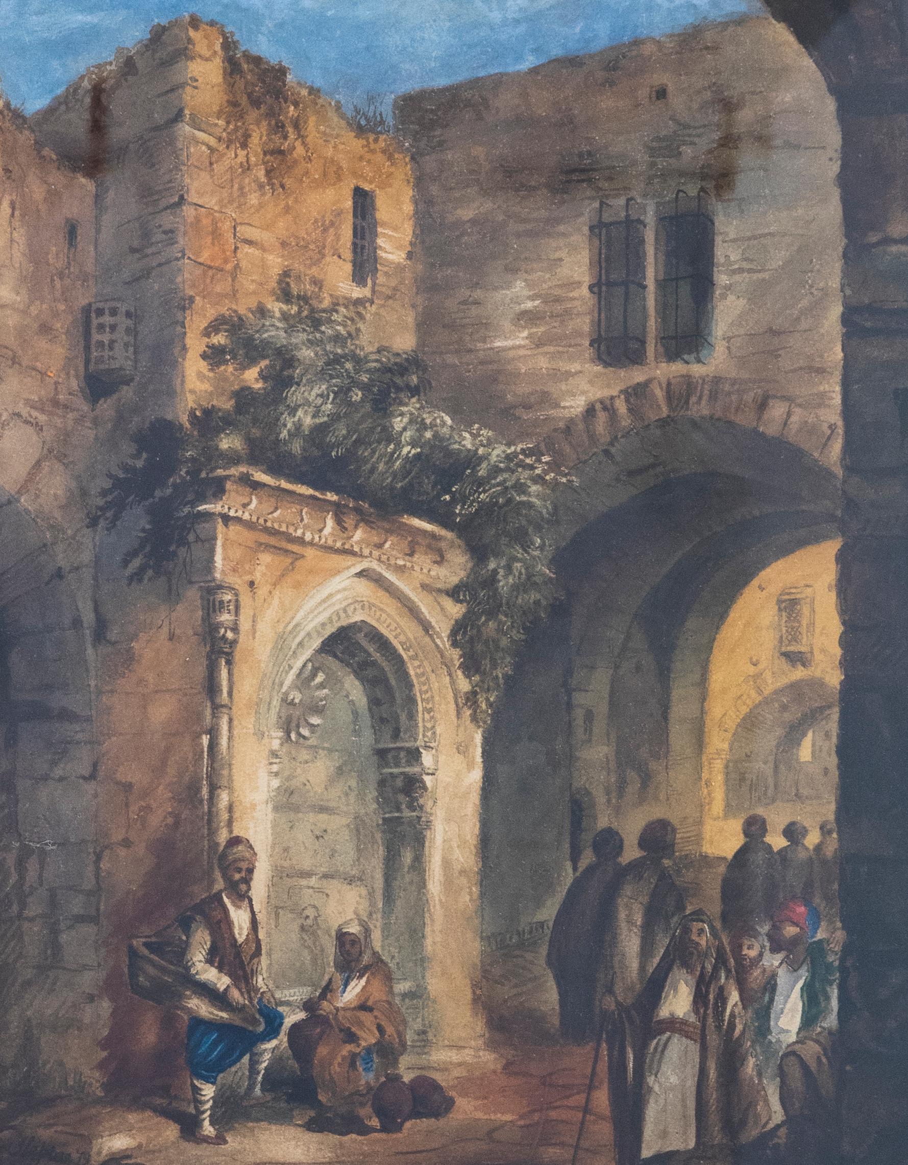J. Lepine - Framed Late 19th Century Watercolour, Ancient Quarter For Sale 1
